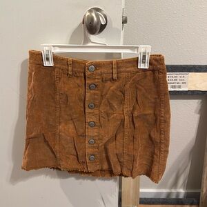 Brown corduroy high waisted mini skirt
